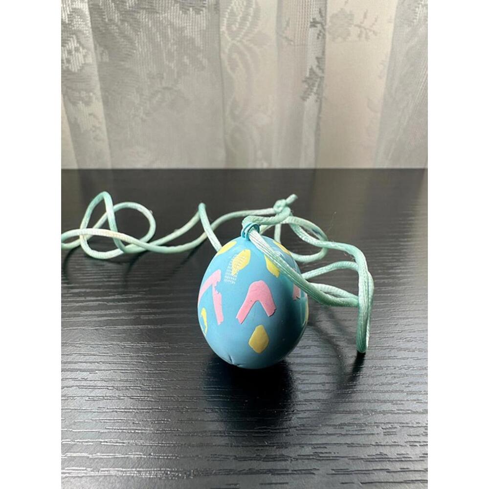 Vintage Easter Egg Bell Necklace Pastel Spring Novelty Jewelry